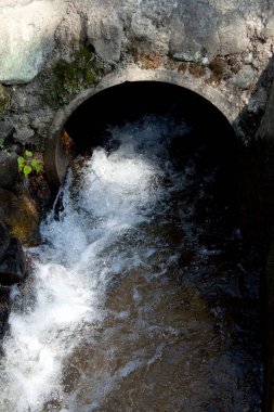 Dağ nehrinde su akıyor, yakın çekim.