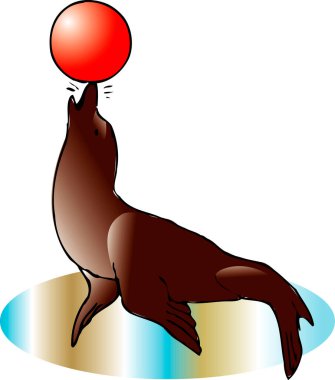  Beyaz zemin üzerinde kırmızı top olan mühür çizimi 