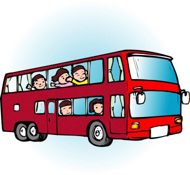Çizgi film otobüsünün çizimi