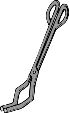 Tıbbi forseps, beyaz arkaplanda izole edilmiş renkli illüstrasyon