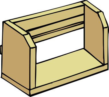 Bir rulo kağıdı tutmak için küçük bir ahşap tezgah..