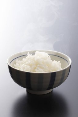 Arka planda Japon pirinci, yakın plan.