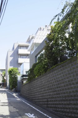 Tokyo 'nun canlı Meguro-ku bölgesinin sokak manzarası, Japonya 