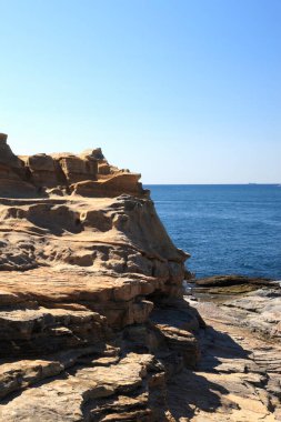 İsrail 'in kuzeyindeki Akdeniz' in güzel manzarası.