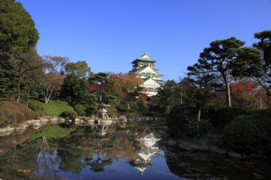 Osaka Kalesi sonbaharında, Japonya 