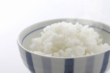 Arka planda Japon pirinci, yakın plan.