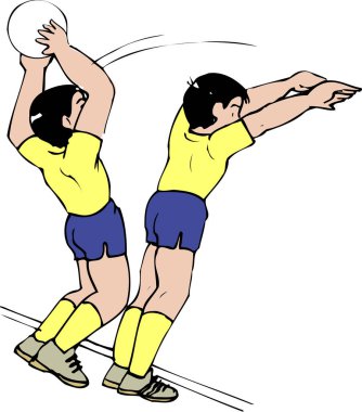 voleybol oyuncularının karikatür çizimi 