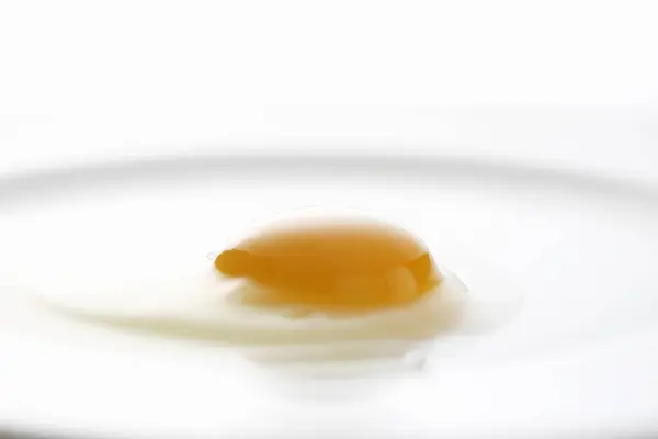 Taze Organik Yumurtayı Beyaz Bir Kaseye Koy — Stok fotoğraf