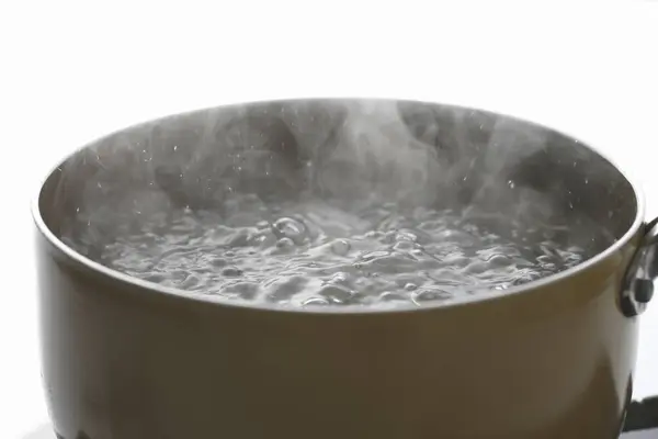 Boiling Oil Pot Close — Stock Photo, Image