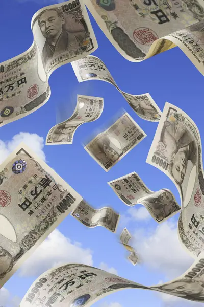 Japońskie Banknoty Jenowe Japońskie Banknoty Jenowe Japońskie Banknoty — Zdjęcie stockowe