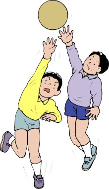 Topla oynayan iki çocuğun resmi