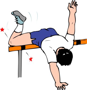 Çizgi filmci beyaz arka plan üzerinde egzersiz yapıyor.