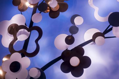 Çiçek ve ışıkların dekoratif soyut arkaplanı