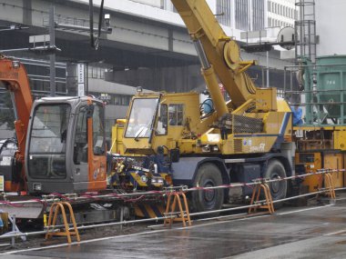 Modern vinç inşaat alanında, kapatın.