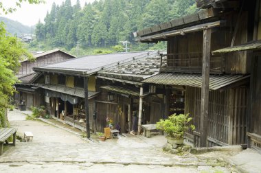 Geleneksel Japon köyü sokak manzarası