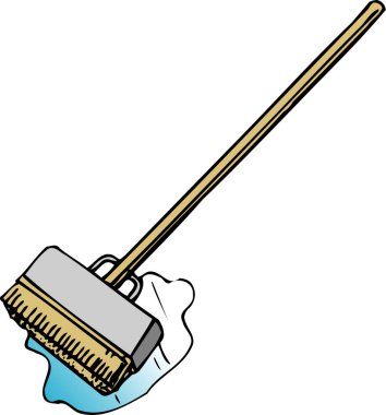 çizgi film karalama süpürge temizleme illüstrasyonu 