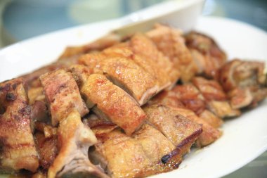 Lezzetli Asya yemeklerinin yakın görüntüsü