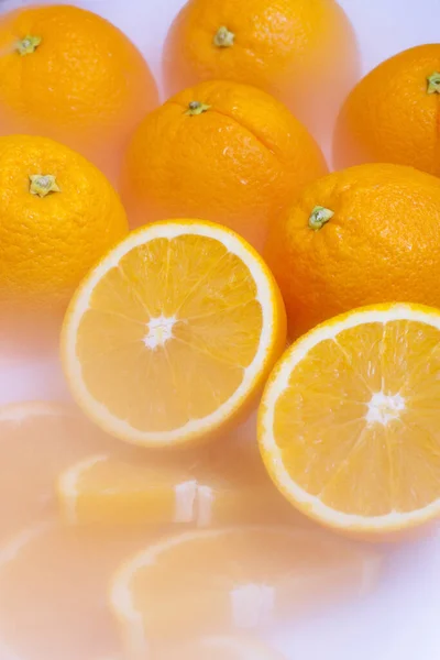 Fresh Orange Slices White Background — Stock Photo, Image