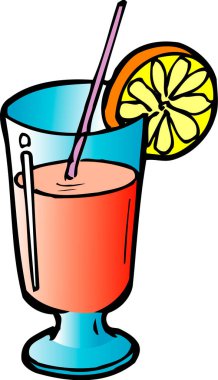 Bir bardak meyve suyu karikatürü çizimi