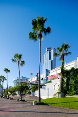 Japon şehrinde güneş ışıl ışıl parlarken kentselliğin fotojenik görüntüsü çekiliyor..