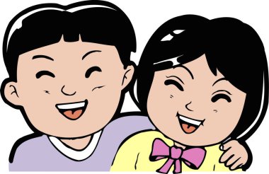  illustration of a couple of young man and woman