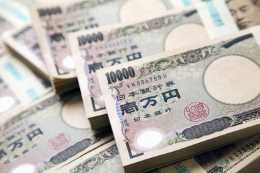 Yen kağıt para biriminin görünümünü kapat