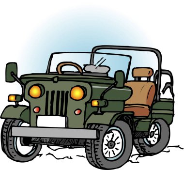 Çizgi film SUV arabasının çizimi