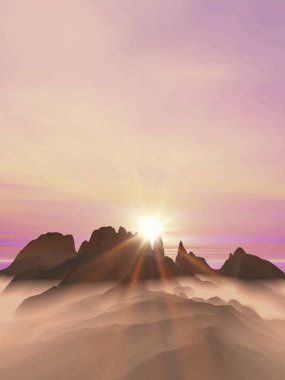 Sabah sisli gün doğumu.