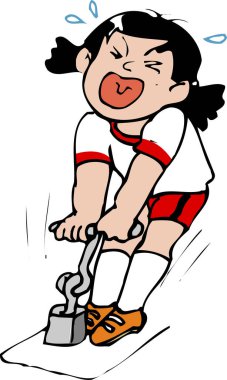 Terleyen bir çocuğun basit bir tasviri..