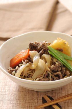 Geleneksel Japon yemeği yakın çekim görüntüsü