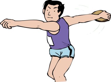 Egzersiz yapan bir adamın karikatür çizimi. beyaz arkaplanda izole.