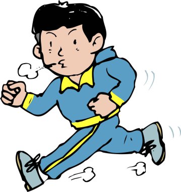  Beyaz arka planda izole bir şekilde çalışan bir karikatürist çizimi 