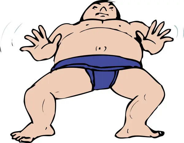 Dibujos Animados Hombre Sumo Fighter Ilustración —  Fotos de Stock