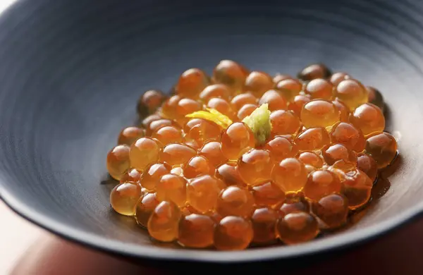 Close View Fresh Gourmet Caviar Bowl — Stock Photo, Image