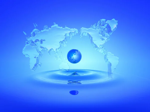 水滴のある地球 — ストック写真