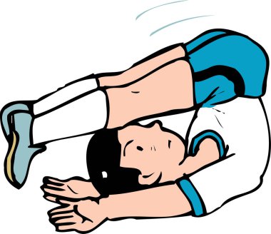 Yoga illüstrasyonu yapan genç adam