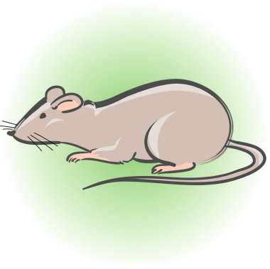 İzole edilmiş arkaplanda sevimli çizgi film faresi