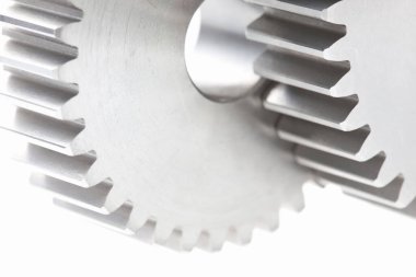 Beyaz arkaplanda izole edilmiş teçhizatın yakın görüntüsü