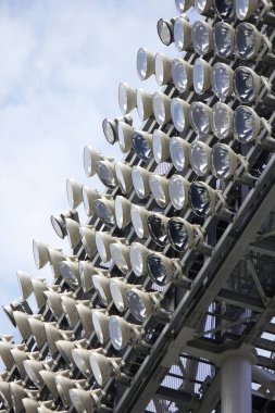 light projectors at Hanshin Koshien Baseball Stadium home stadium clipart