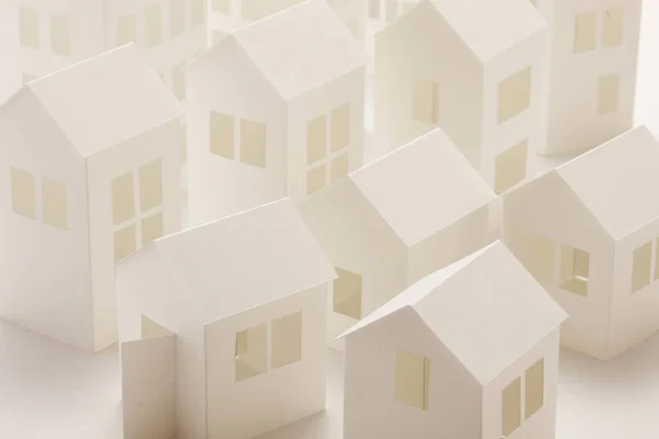 Papír Házak Modellje Közelről — Stock Fotó
