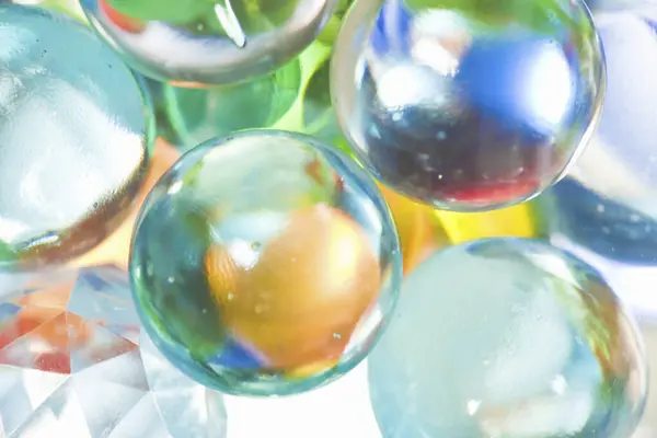 Abalorios Vidrio Transparente Colores Cerca — Foto de Stock