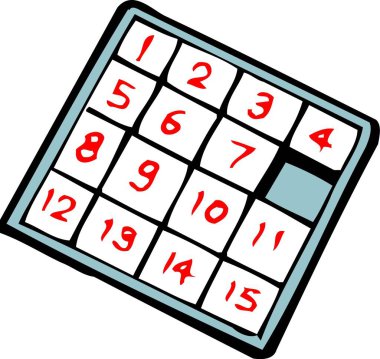 El bilgisayarı kaydırma numarası bulmacası çizimi.