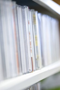 library shelves in row, education concept 