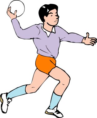 voleybol oynayan adamın karikatür çizimi