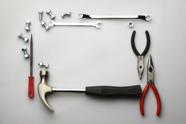 set of tools for repair on white background