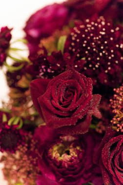 Güzel çiçek buketinin yakın plan görüntüsü.      