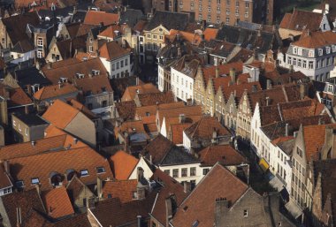 Avrupa şehir mimarisinin havadan görünüşü