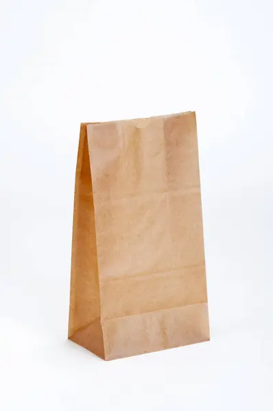 Close View Paper Bag White Background — Stock Photo, Image