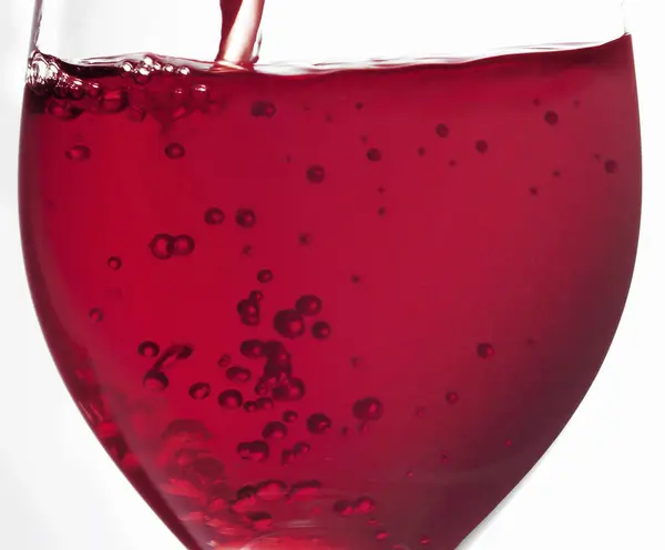 Wine Glass Pouring Glass Background Close — Stock Photo, Image