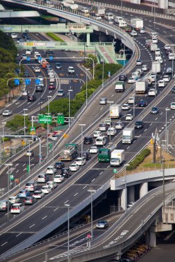 Tokyo, Japonya trafik sokağı.